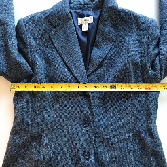 Talbots Vintage Label Women's 8 Petite 8P 100% Wool Blue 3 Button Blazer - Picture 10 of 13